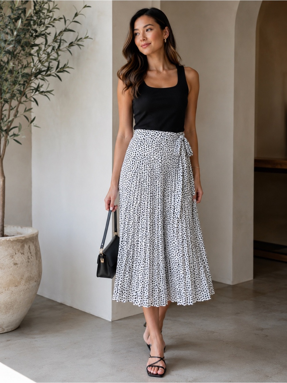 BNWT Anthropologie Joie White Pleated Midi Skirt  size M